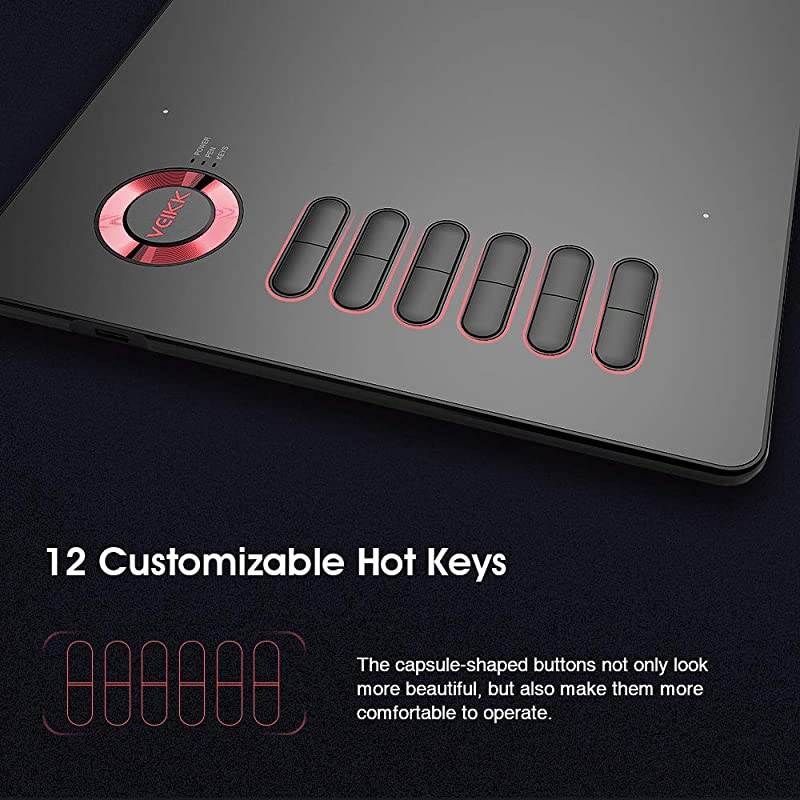 Drawing Tablet  A15 10x6 inch Graphic Pen Tablet with BatteryFree Passive Stylus and 12 Shortcut Keys