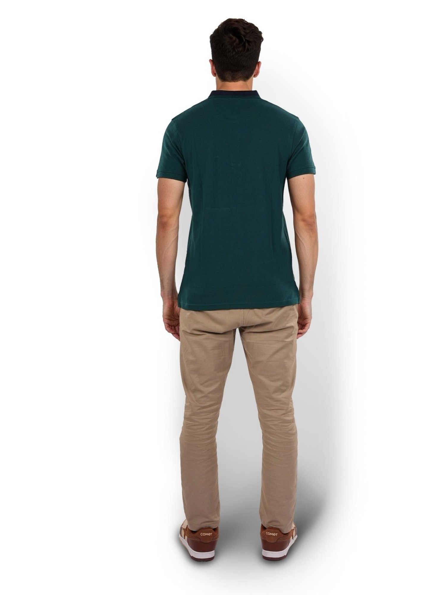 Celio* Green Cotton Regular Fit Polo T-Shirt