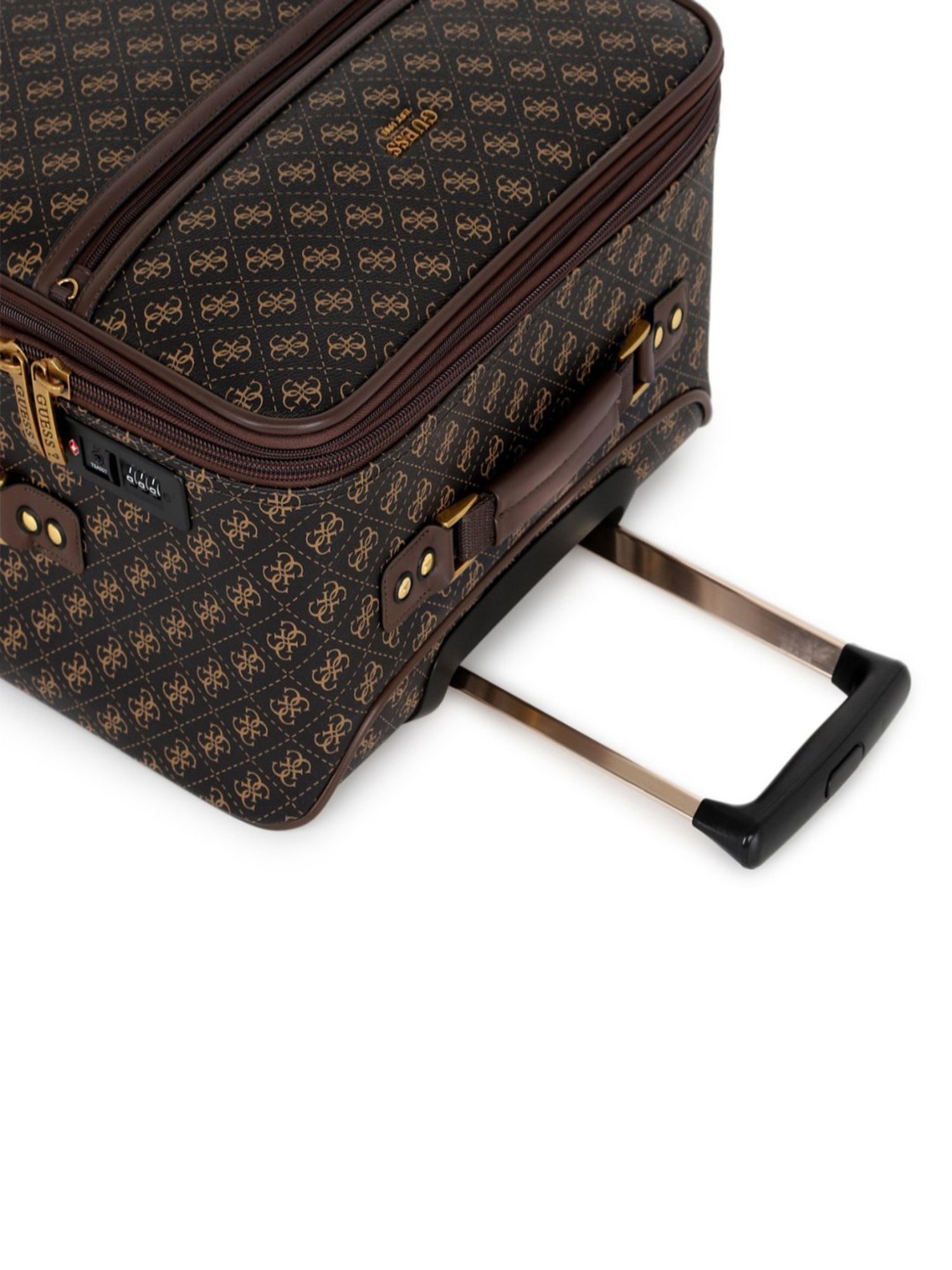 Guess Brown 8 wheels Large Soft Cabin Trolley Bag