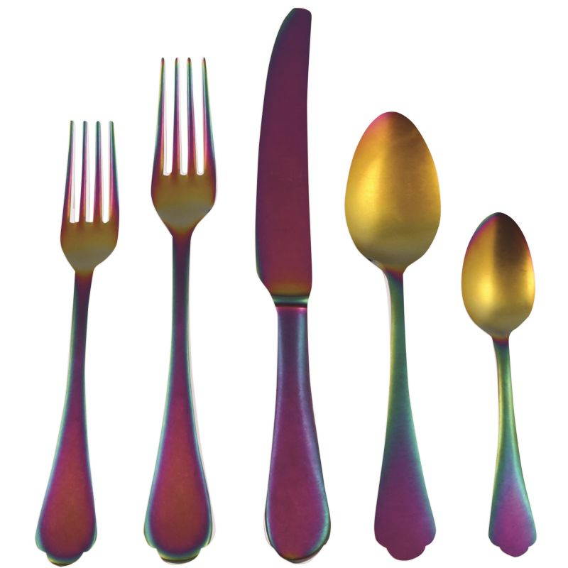 CUTLERY SET 5PCS DOLCE VITA PEWTER RAINBOW