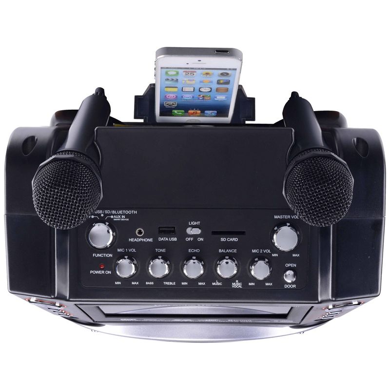 Karaoke USA Complete Bluetooth Karaoke System with LED Sync Lights (GF846)