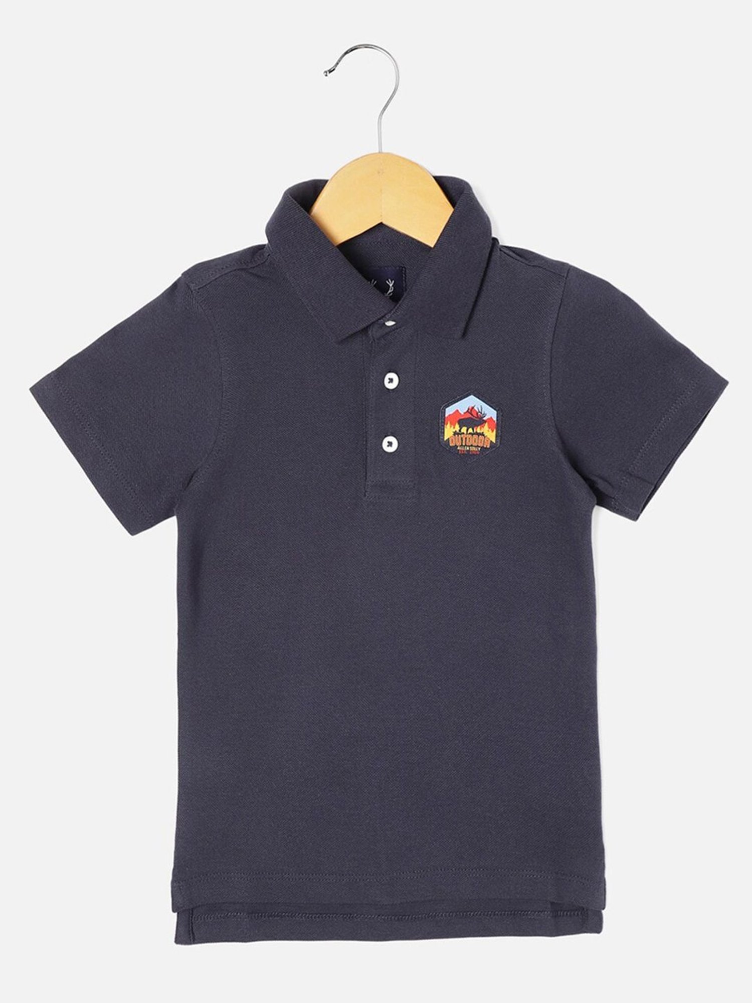 Allen Solly Junior Yellow Logo Print Polo T-Shirt