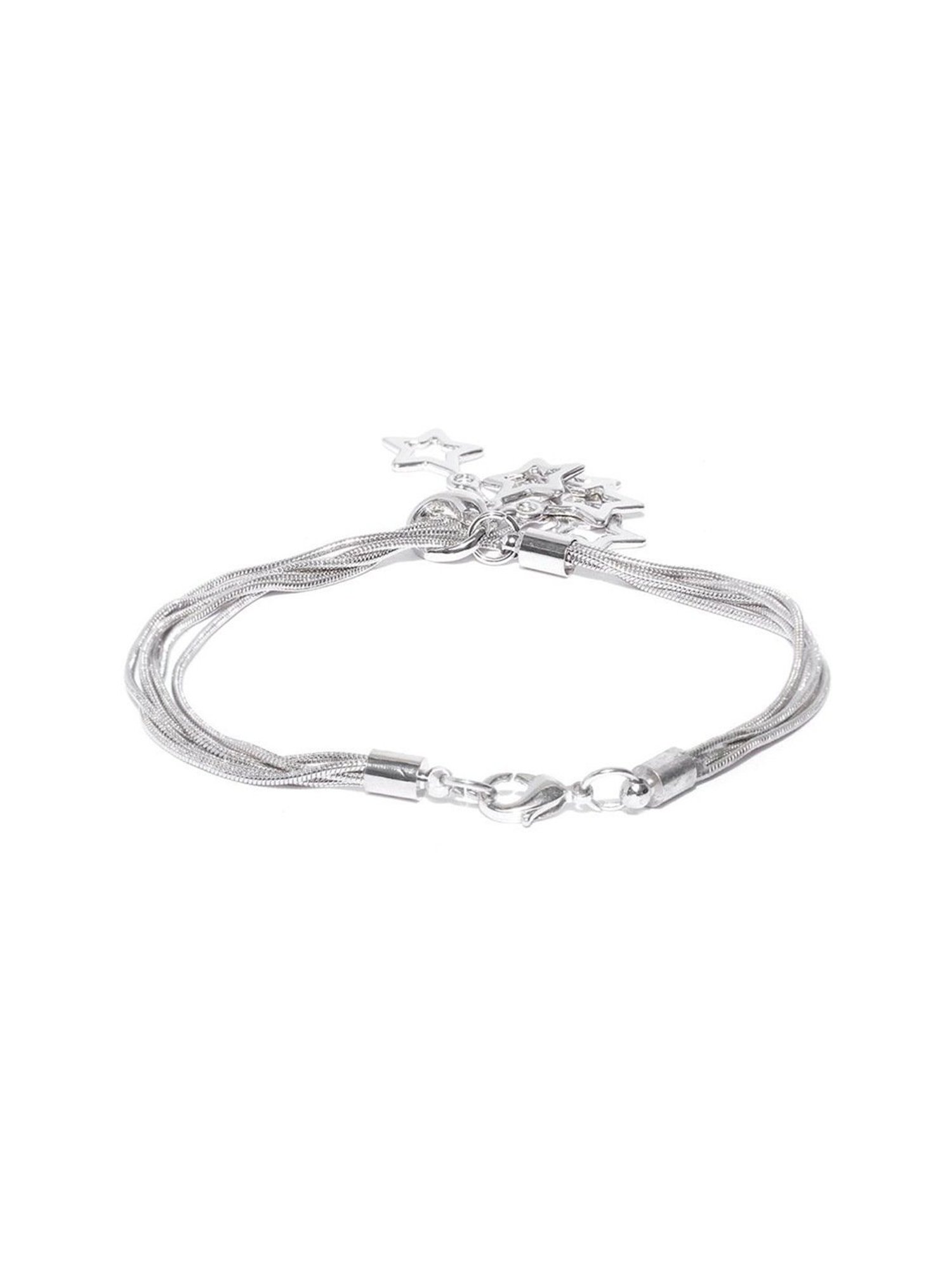 YouBella Women Silver-Plated Multistrand Charms Bracelet