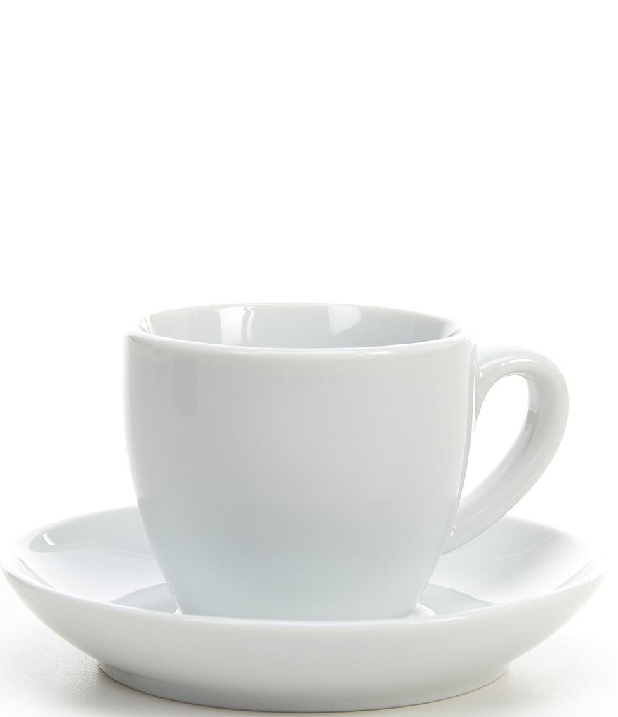 Noble Excellence White Porcelain Espresso Cup and Saucer