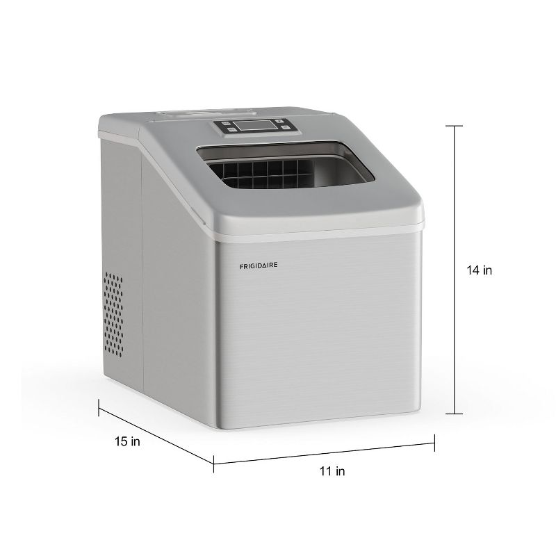 Frigidaire EFIC452-SS Home/Office 40 Pounds Countertop Compact Portable Electric Ice Cube Maker Dispenser Machine with Ice Scoop, Stainless Steel
