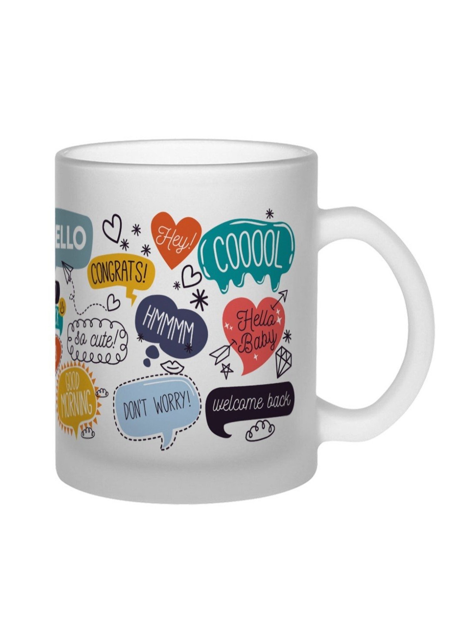 Gathari Aesthetic White Glass Frosted Coffee Mug