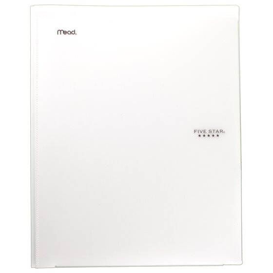 Five Star Customizable Pocket and Prong Plastic Folder White - Pocket And Prong