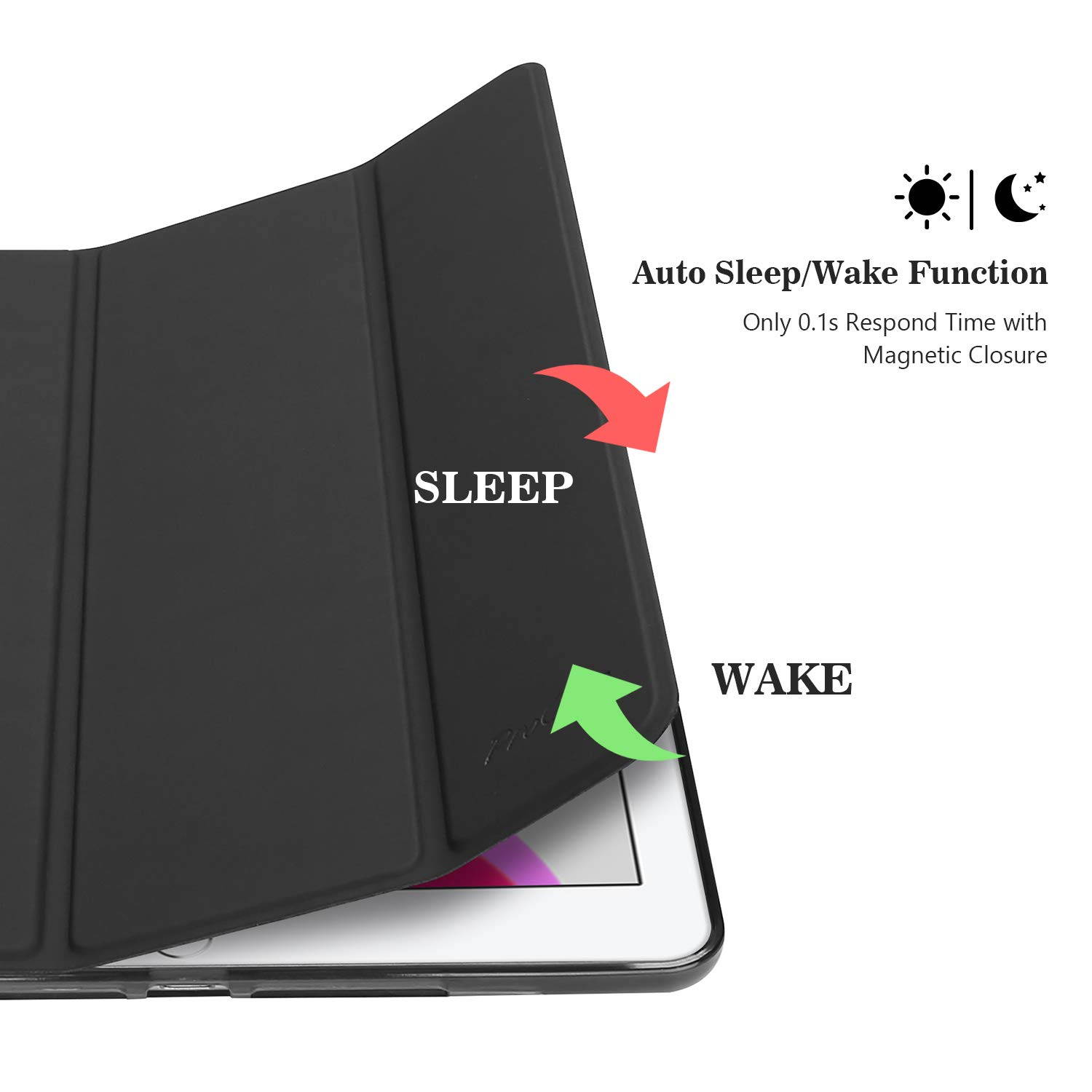 ProCase iPad 10.2 Case 2019 7th Gen Case with Flexible Soft TPU Back Cover, Slim Steady Stand Case for iPad 7th Generation (A2197 A2198 A2200) -Black