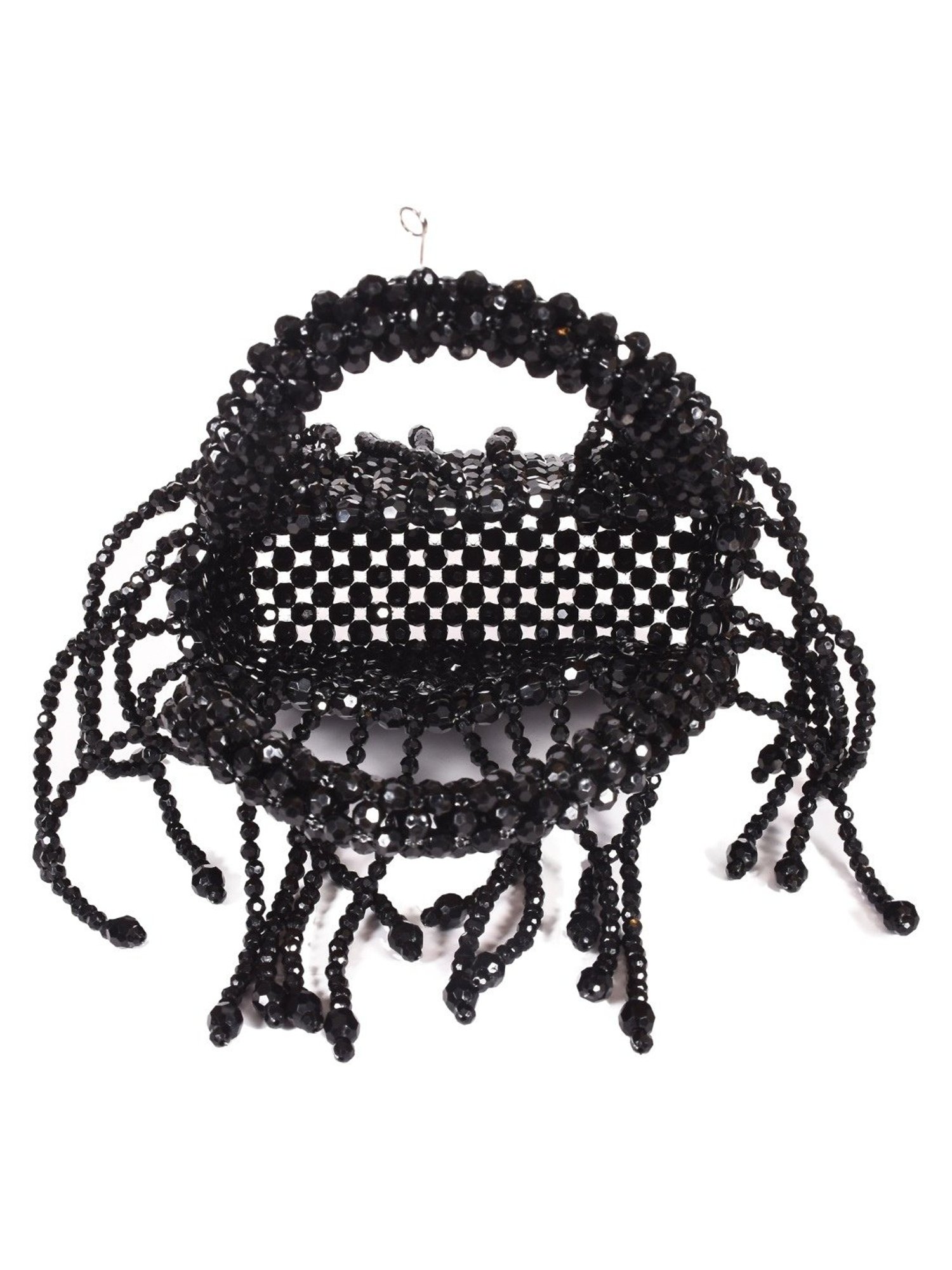 SASSORA RIM Black Leather Embellished Medium Handbag