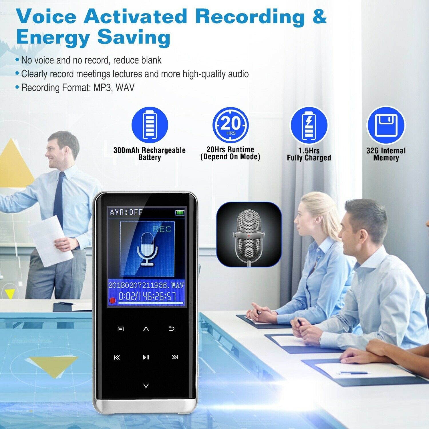 Portable Wireless MP3 Music Player with FM Hi-Fi Lossless Support up to 32GB