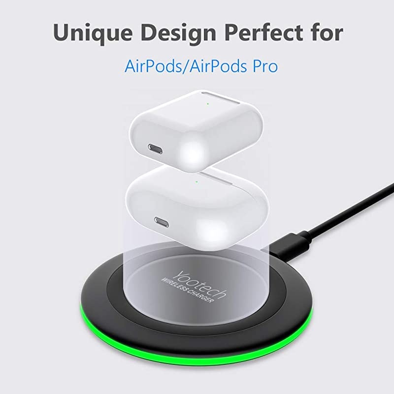 Wireless ChargerQiCertified 10W Max Fast Wireless Charging Pad Compatible with iPhone 1111 Pro11 Pro MaxXS MAXXRXSX8 Samsung Galaxy Note 10S10S9S8 AirPods ProNo AC Adapter