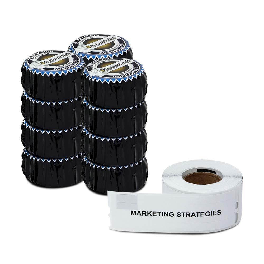 Dymo Compatible 30327-9/16" x 3-7/16" White 1-up File Folder Labels (12 Rolls - 130 Labels Per Roll)