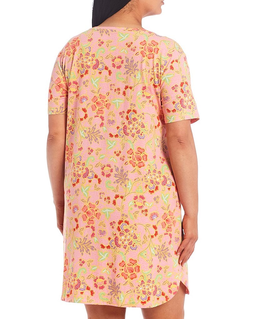 VAN WINKLE & CO. Plus Size Leopard Print Satin Maxi Chemise