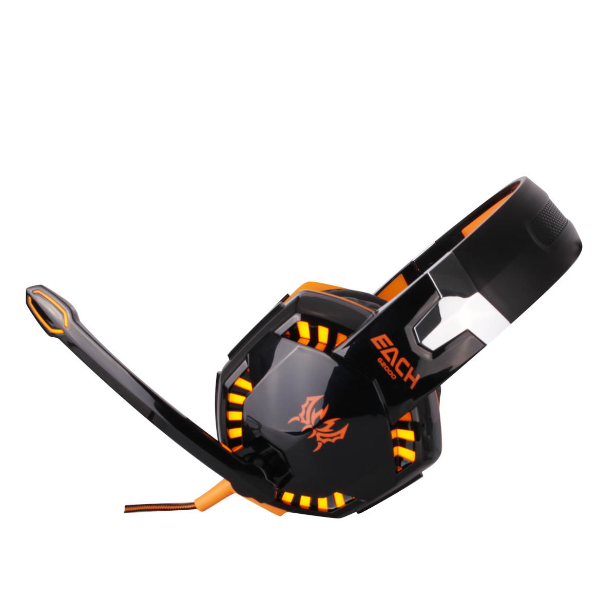 KOTION EACH G2000 Top Quality 50mm Drivers Wired Gaming Headphones with Mic for PC Computer Headset Earphone Stereo Bass LED Light & Noise Isolation-Red