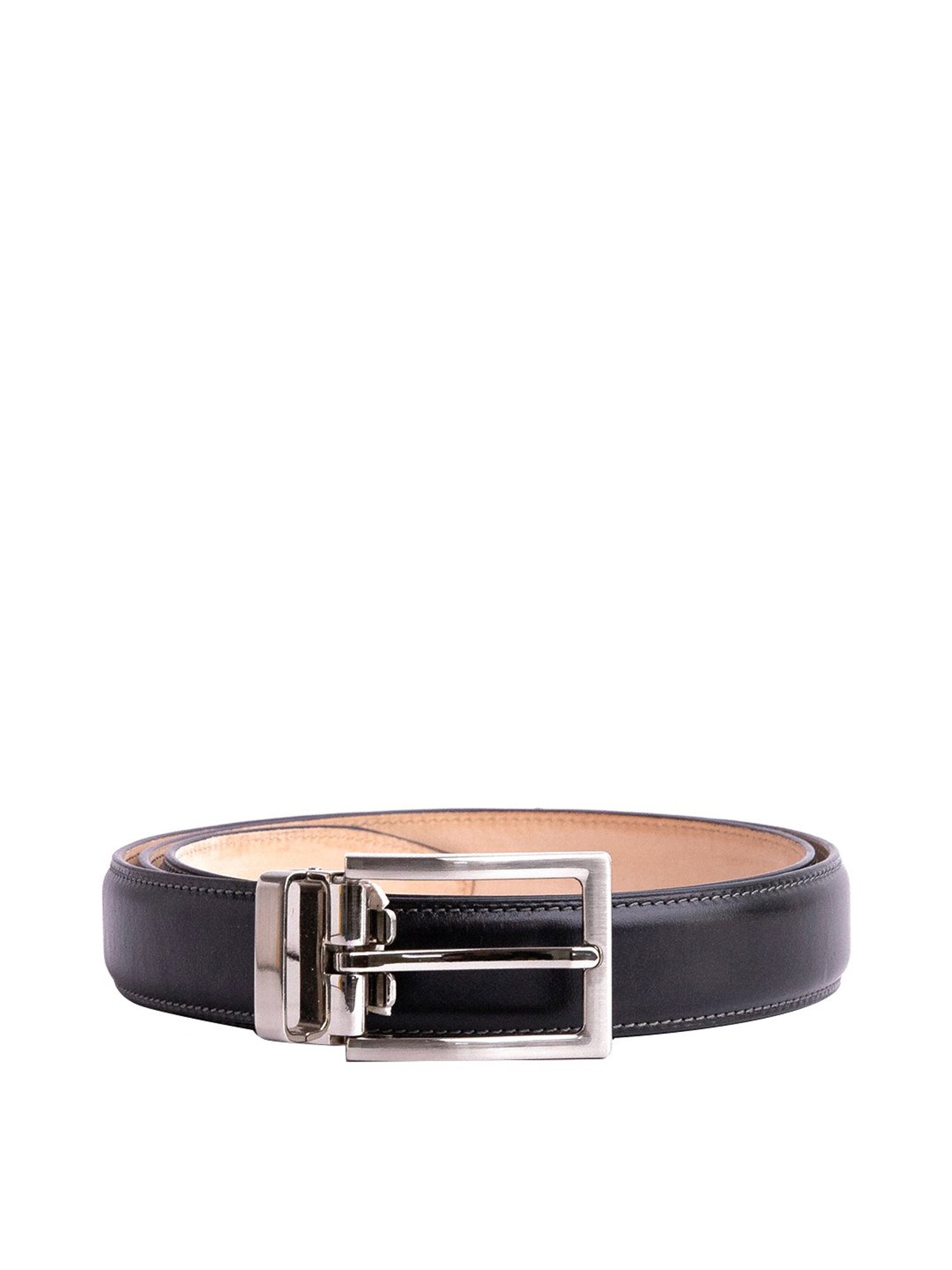 James Aston Black Leather Waist Belt for Men
