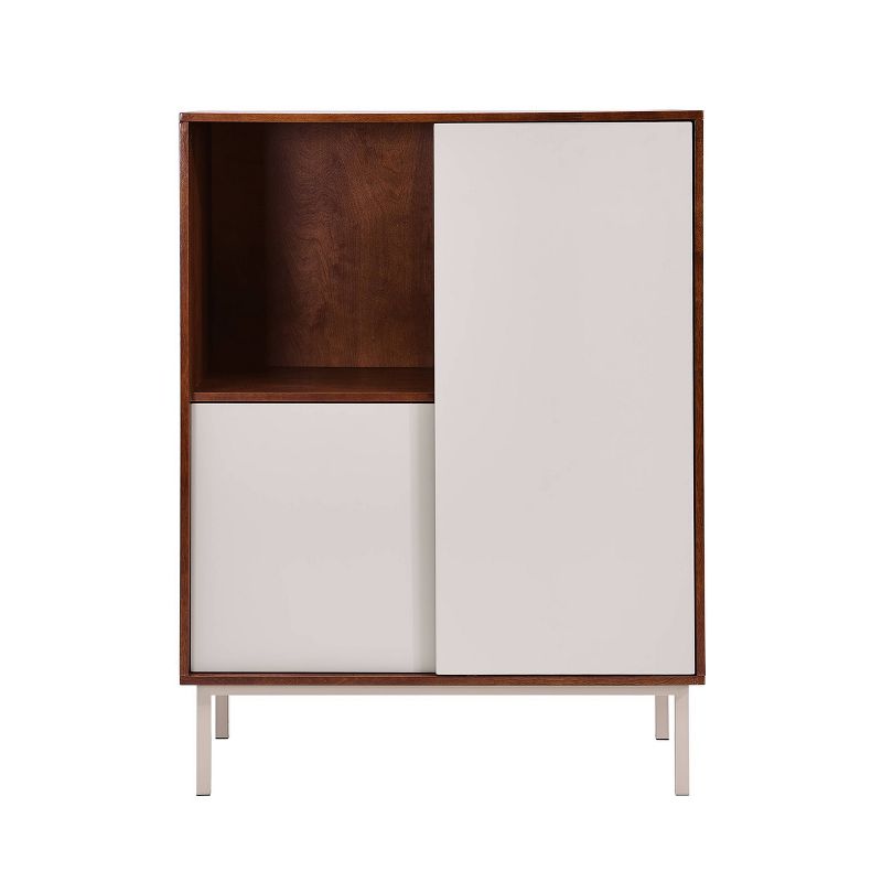 Hanzi Two-Tone Sliding Door Cabinet Gray/Brown - Holly & Martin