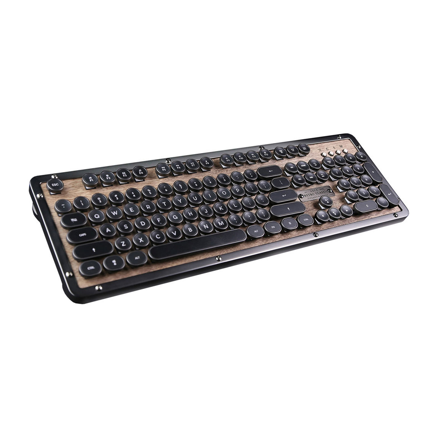 Azio Keyboard MK-RETRO-W-01B-US Bluetooth Retro Classic Mechanical Keyboard Elwood Retail