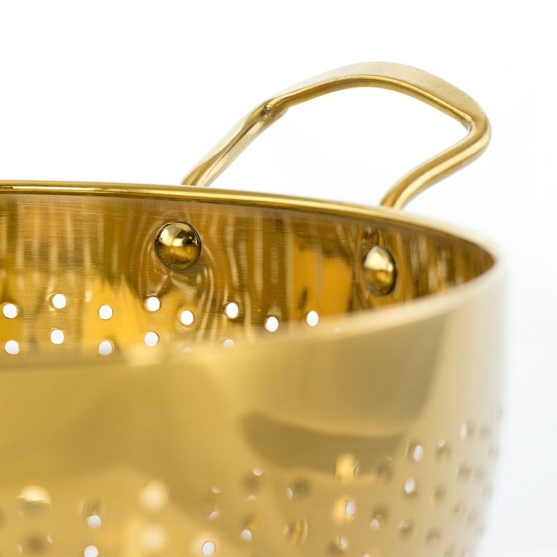 Gibson Home Rose Hue 5 Quart Stainless Steel Colander in Gold
