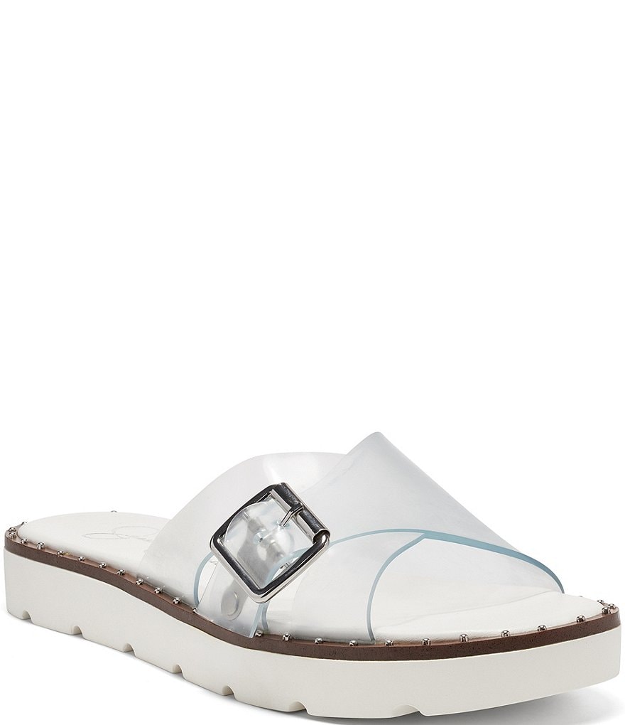 Jessica Simpson Maritah Clear Buckle Flat Sandals