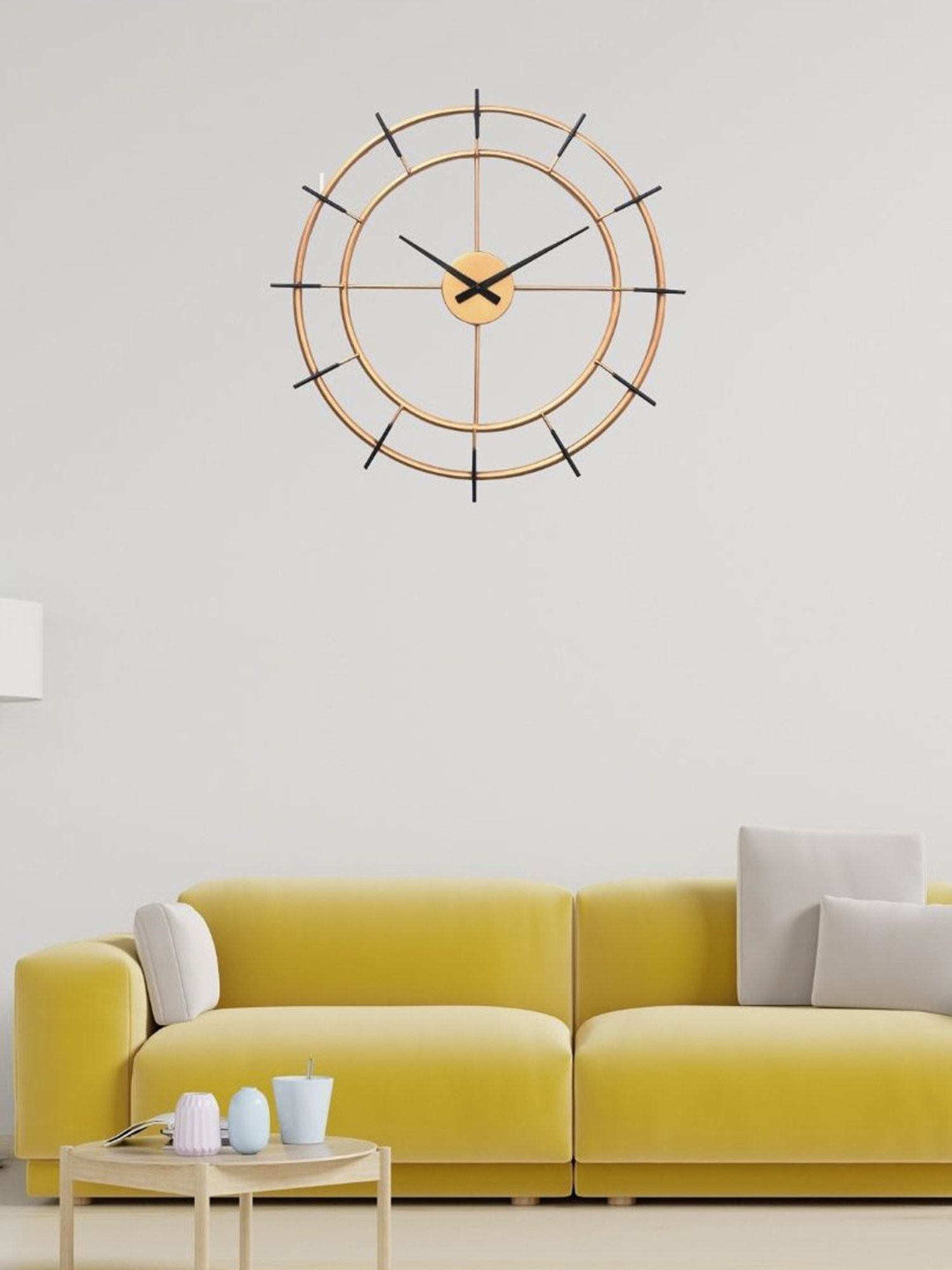 CHRONIKLE Elegant Round Copper Rose Gold Iron Wall Clock