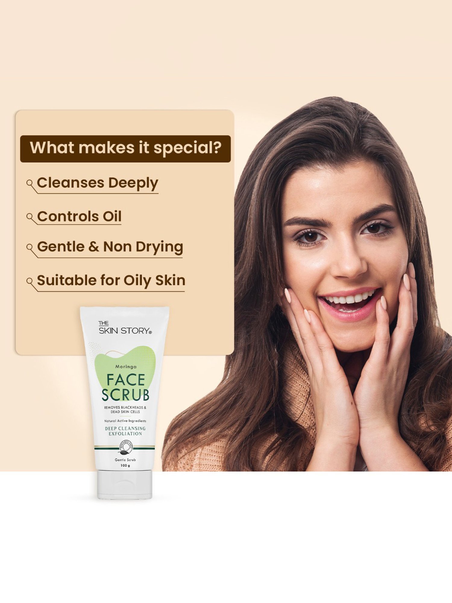 The Skin Story Moringa Deep Cleansing Exfoliation Face Scrub - 100 gm