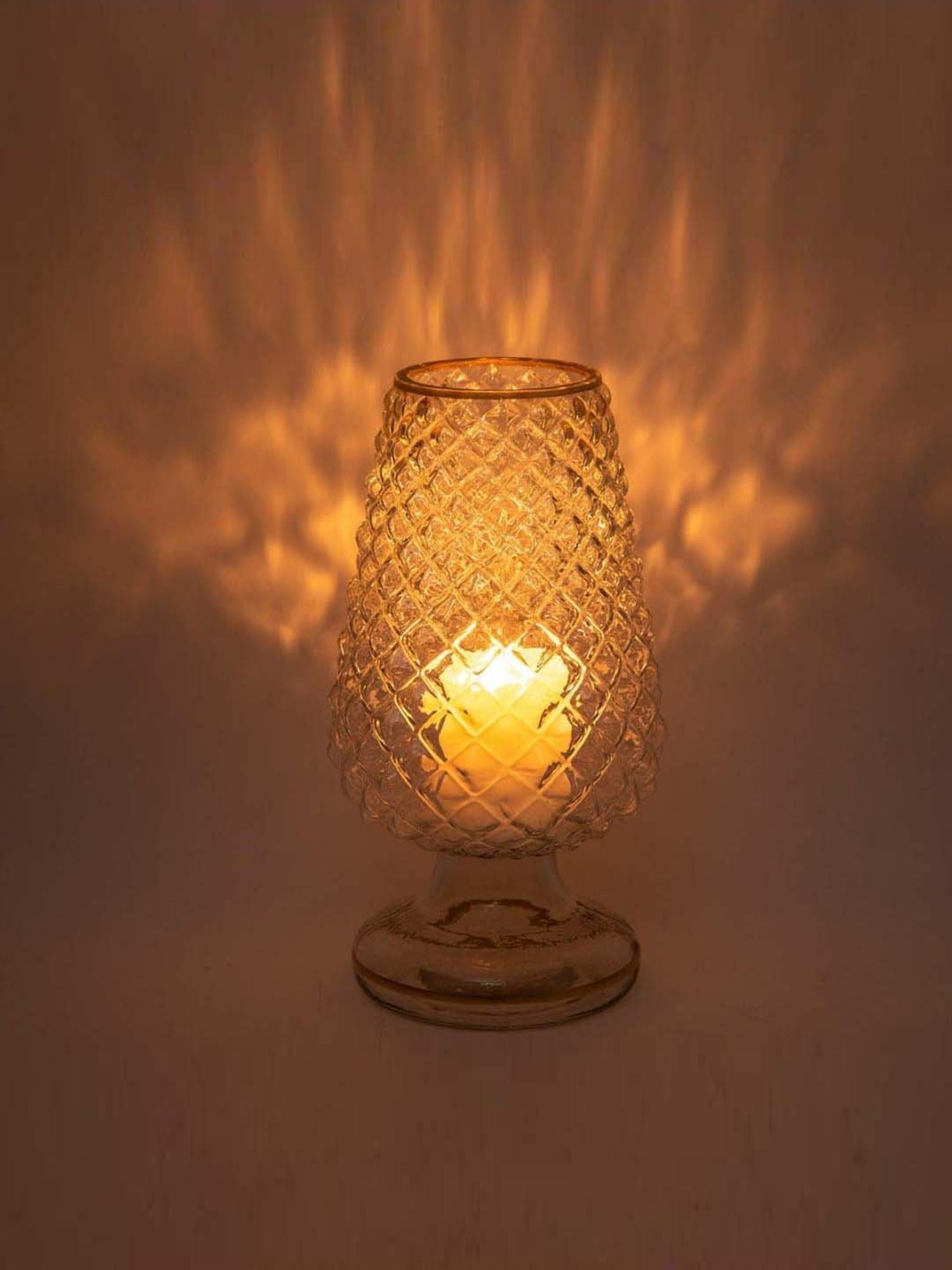 Home4U 'KAMIL' Transparent Glass 16 cm Hurricane - Set of 1