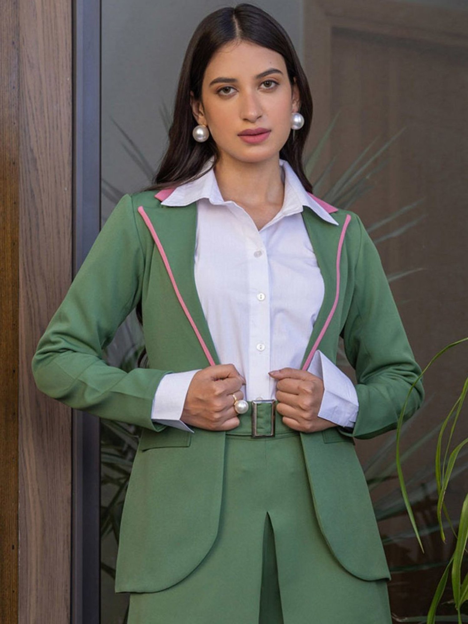 Green Basil Blossom Blazer