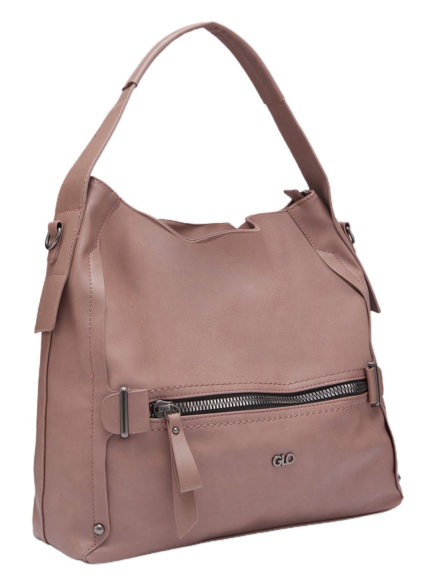 Globus Women Taupe Solid Vegan Leather Hobo Bag