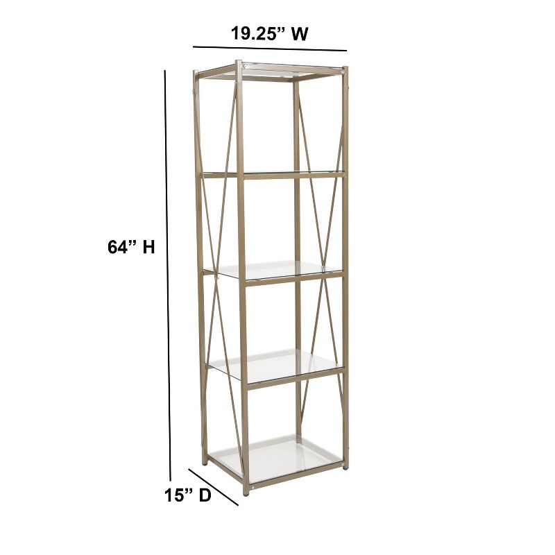 Mar Glass Storage Shelf Gold - Riverstone Furniture