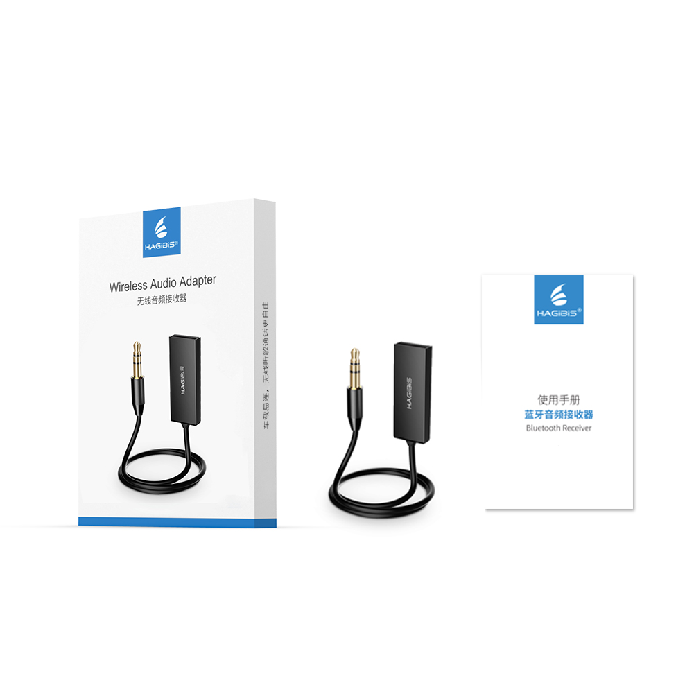 Hagibis Bluetooth Receiver Bluetooth 5.0 Adapter Hands-Free Bluetooth Car Kits AUX Audio 3.5mm Jack Stereo Music Wireless Receiver for Car Speaker Home Built-in Microphone