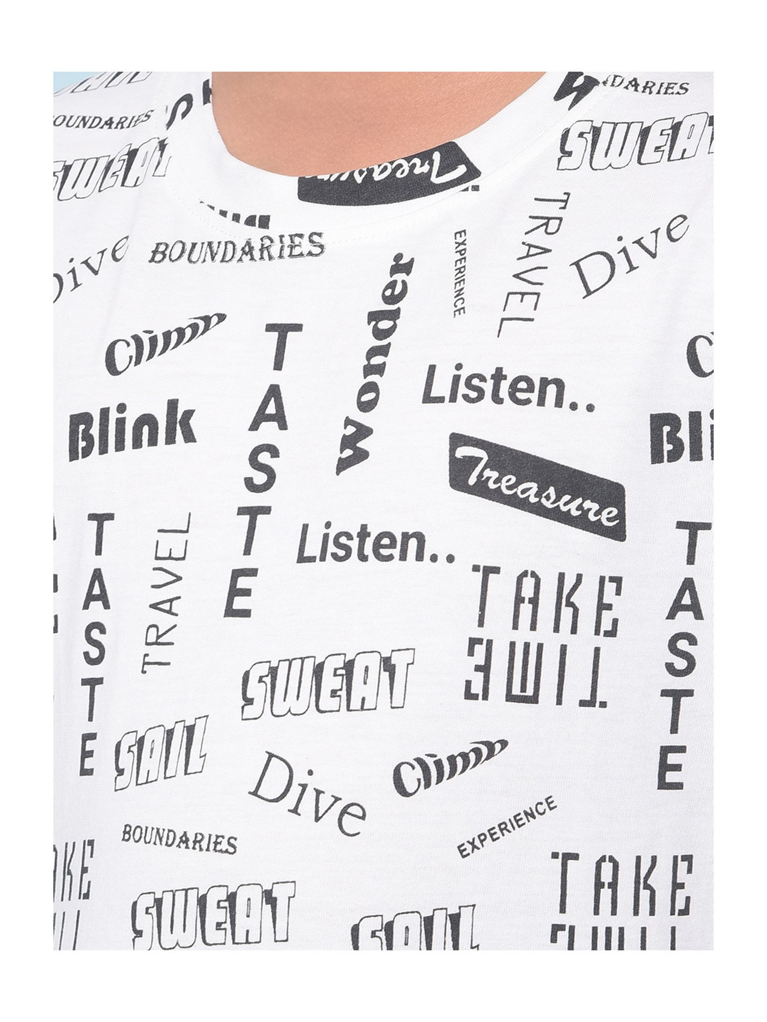 Crimsoune Club Boys White Printed T-Shirt