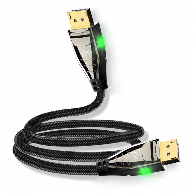 1.0M FVH DisplayPort 1.4 8K 60hz Cable Ultra-HD UHD 4K 144hz DP to DP Cable 7680*4320 with LED Light DP-032