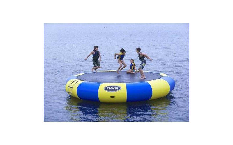 Costway 14 Ft Multicolored Trampoline Recreational Exercise w/ Safety Net Ladder