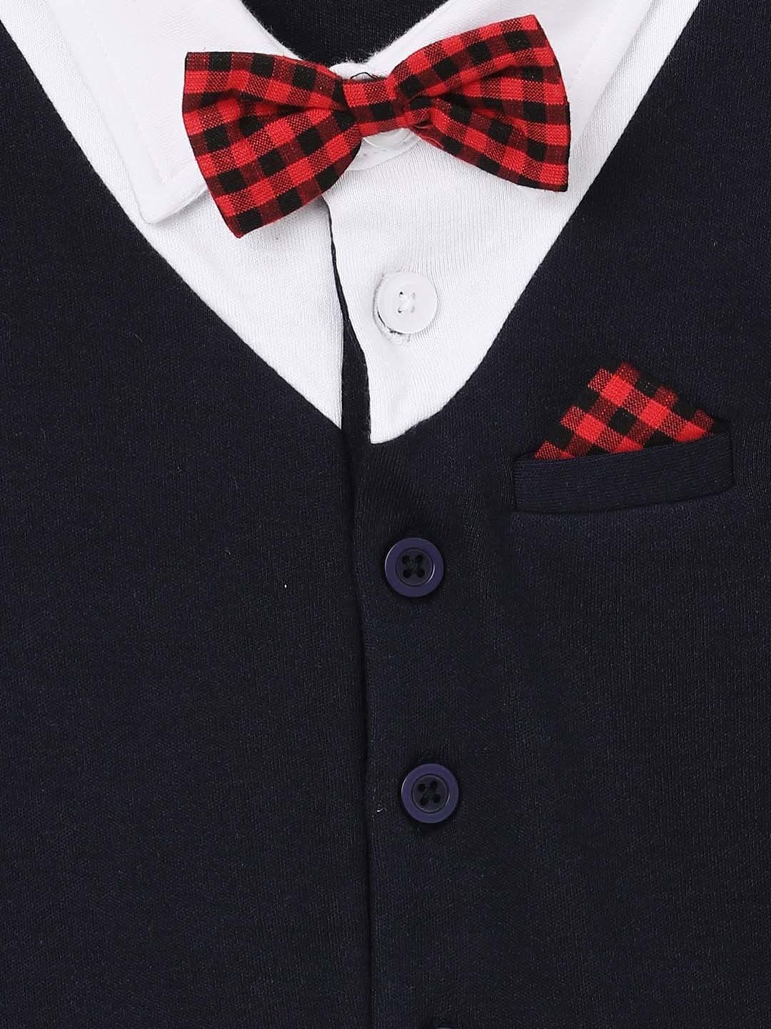 Juniors by Lifestyle Boys Navy & Grey Cotton Color Block Full Sleeves Sleepsuit