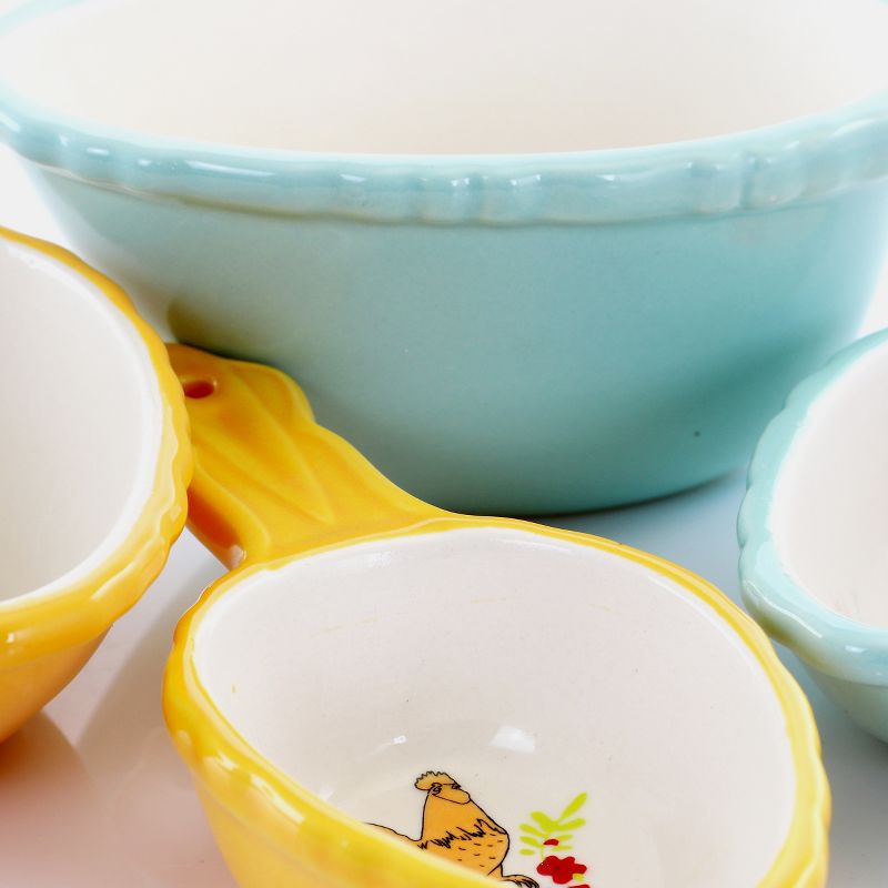 Gibson 4 Piece Ceramic Measuring Scoop Set in Yellow and Blue