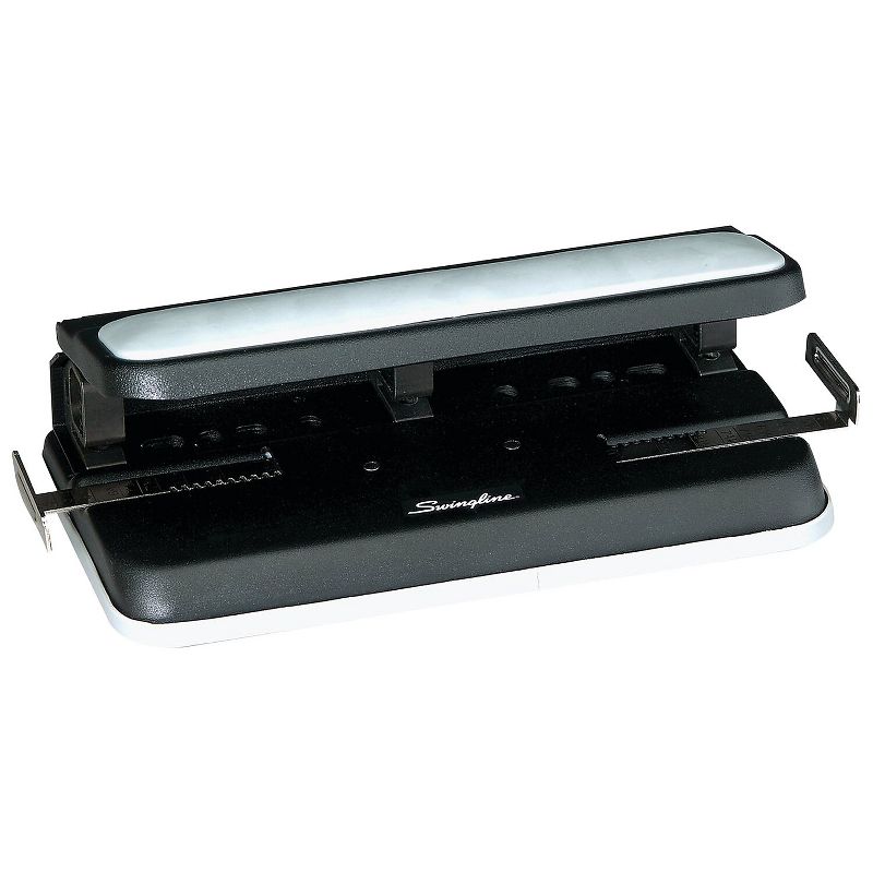Swingline 32-Sheet Easy Touch Two-to-Seven-Hole Punch 9/32" Holes Black/Gray 74300