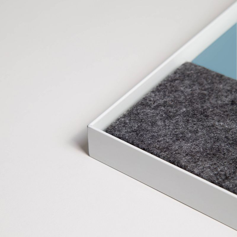 U Brands 24"x18" Magnetic Glass Dry Erase Board Blue Surface/White Frame