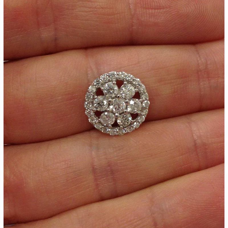 Pompeii3 1 ct Diamond Halo Pendant 14K White Gold