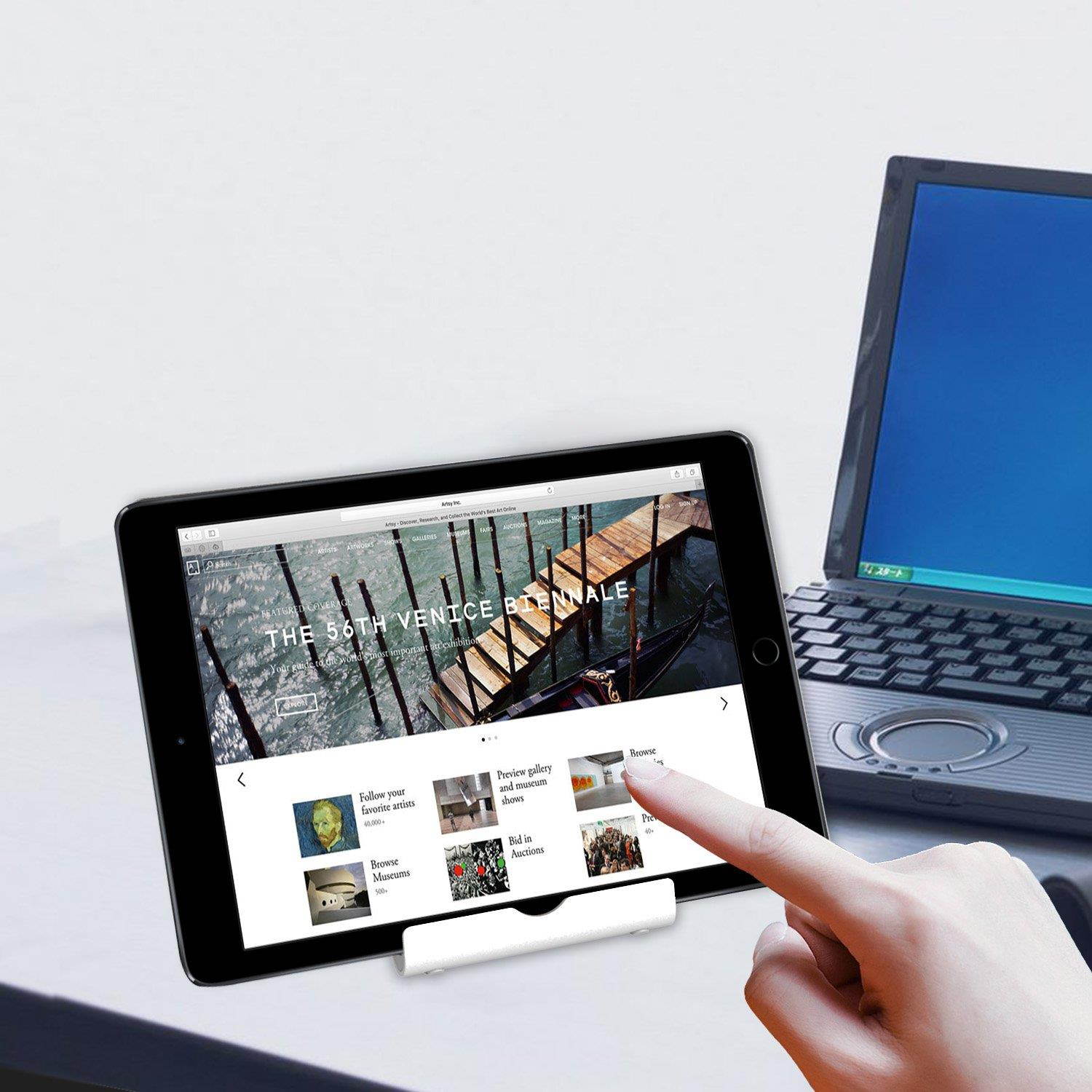 JETech Stand for Tablet and Smartphone, Multi-Angle, Portable, Aluminum