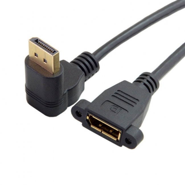 Jimier DisplayPort Display Port Male to Female 90 Degree Up Angled Extension Cable DP-015-UP