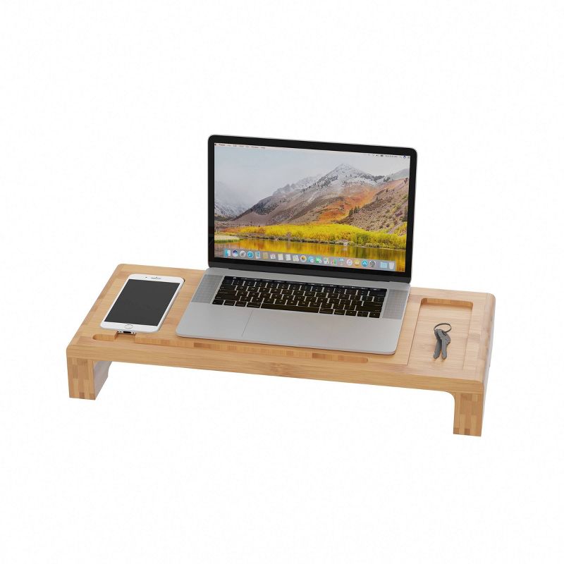 Bamboo Monitor Stand and Desk Organizer - Hastings Home