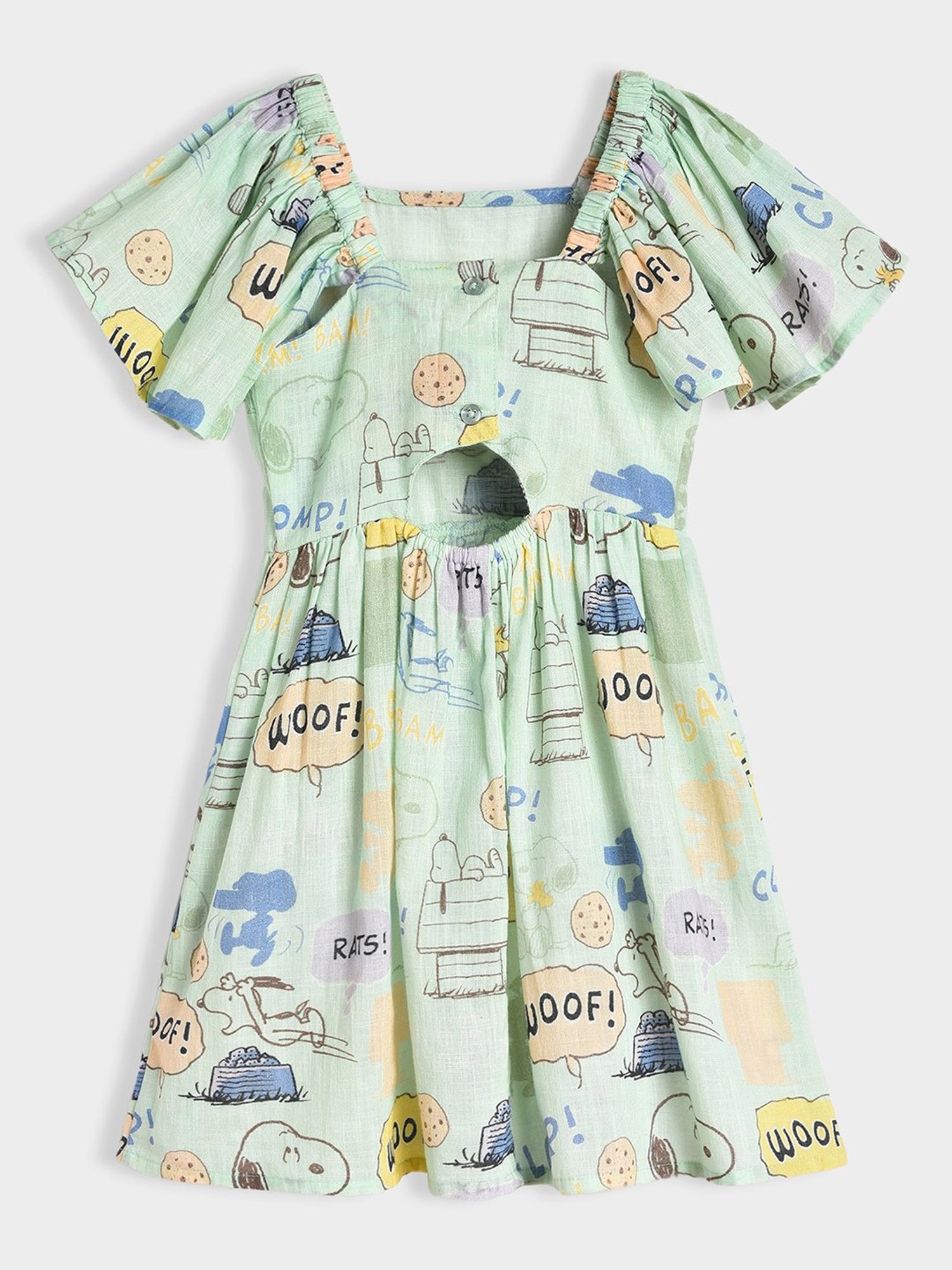 MiArcus Kids Green Printed Dress