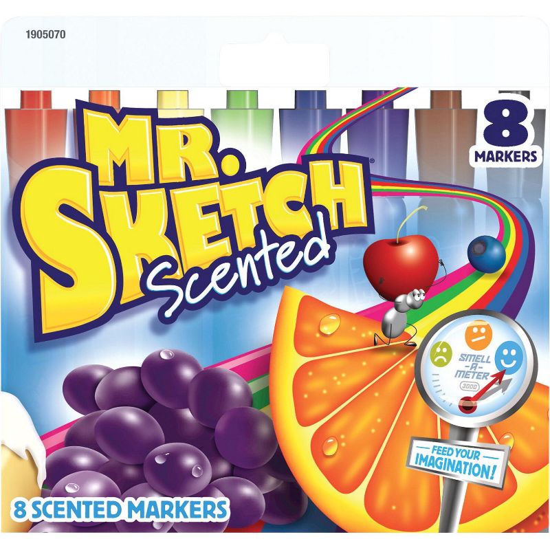 Mr. Sketch Watercolor Scented Marker, 4-7/8 x 3/4 in, Assorted Colors, set of 8