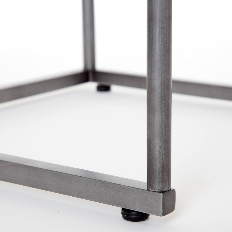 Berlin Solid Marble Side Table White - Finch