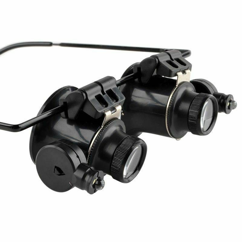 20x Magnifying Eye Magnifier Glasses Loupe Lens Jeweler Watch Repair LED Light