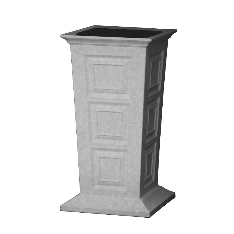 Good Ideas Savannah Outdoor Weatherproof Large Self Watering Tall Colonial Planter, Light Granite