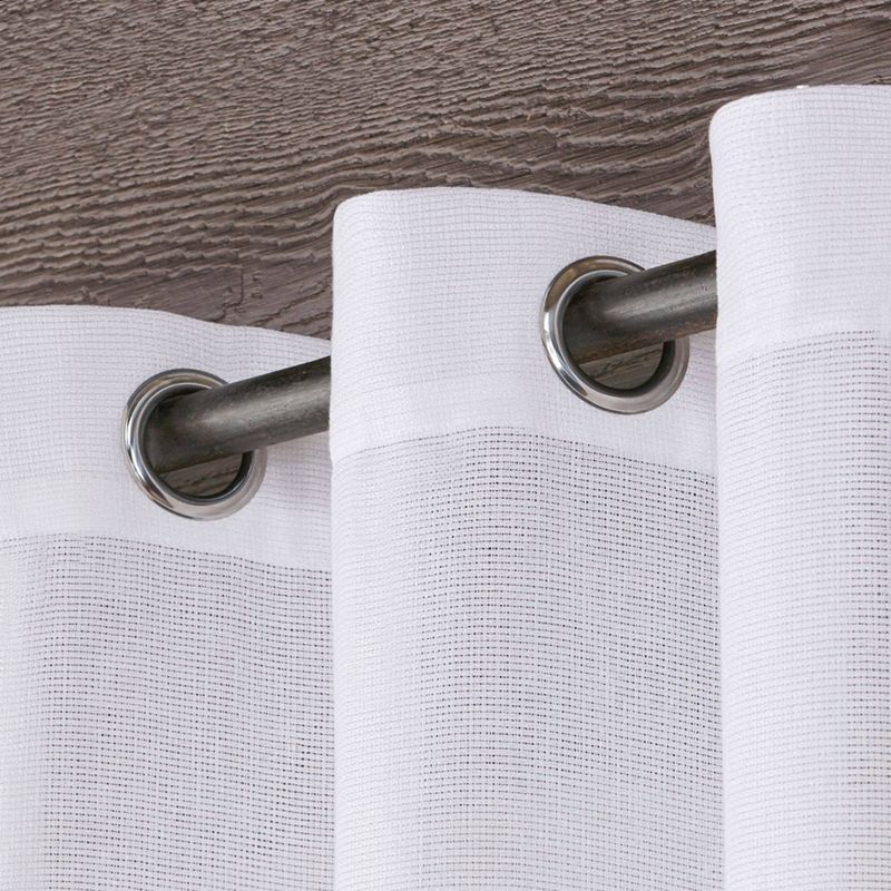 120"x54" Miami Grommet Top Light Filtering Window Curtain Panels White - Exclusive Home