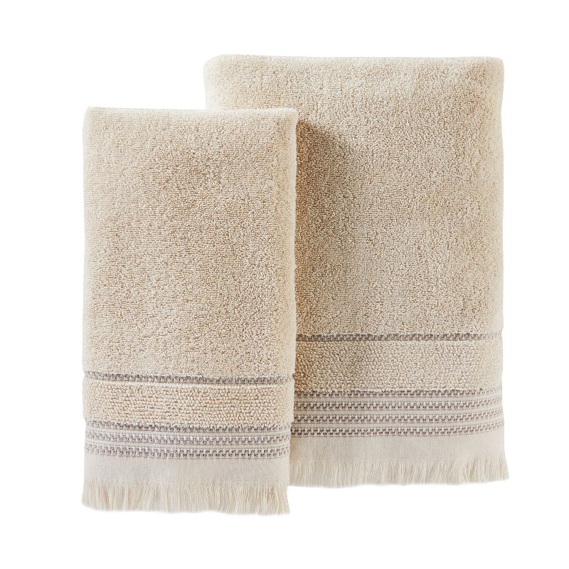 Jude Fringe Bath Towel Dark Taupe - Saturday Knight Ltd.
