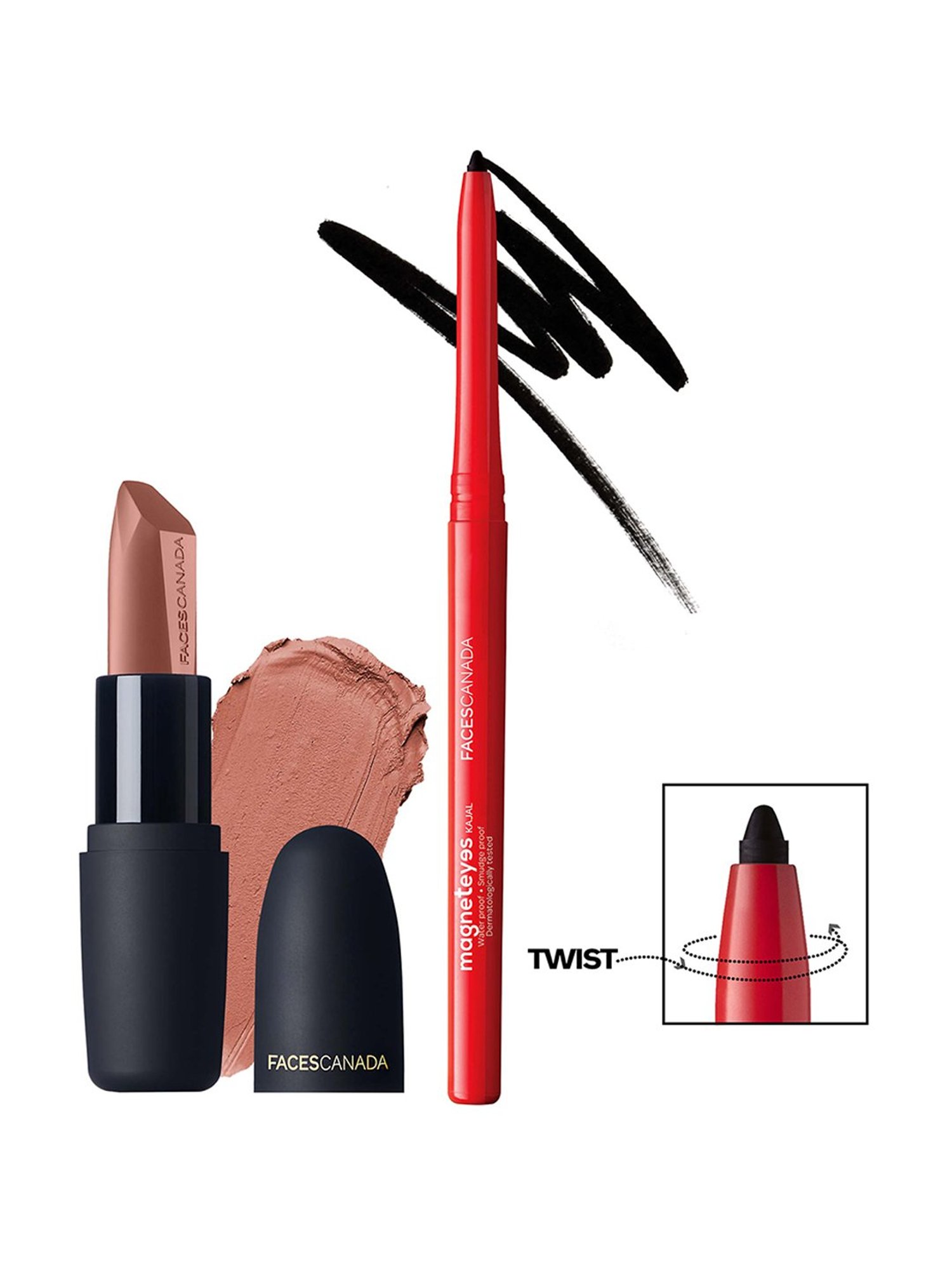 Faces Canada Lip & Eye Combo - Buff Nude and Magneteyes Kajal