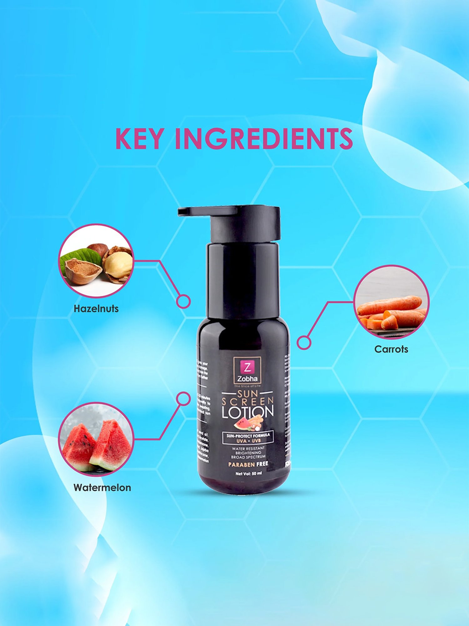 Zobha Sunscreen Lotion - 50 ml